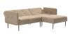 Монако диван-кровать с шезлонгом, с подлокотниками, бархат бежевый 5