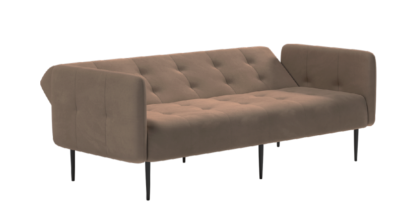 Монако диван-кровать прямой с подлокотниками, трехместный, велюр бежевый Velutto 23