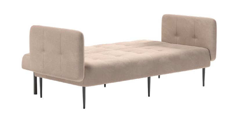 Монако диван-кровать прямой с подлокотниками, трехместный, велюр бежевый Velutto 06