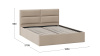 Кровать с ПМ «Глосс» Тип 1 (с подъемным механизмом) без заглушины Велюр Мокко светлый