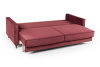Кельн диван-кровать трехместный прямой, велюр красный