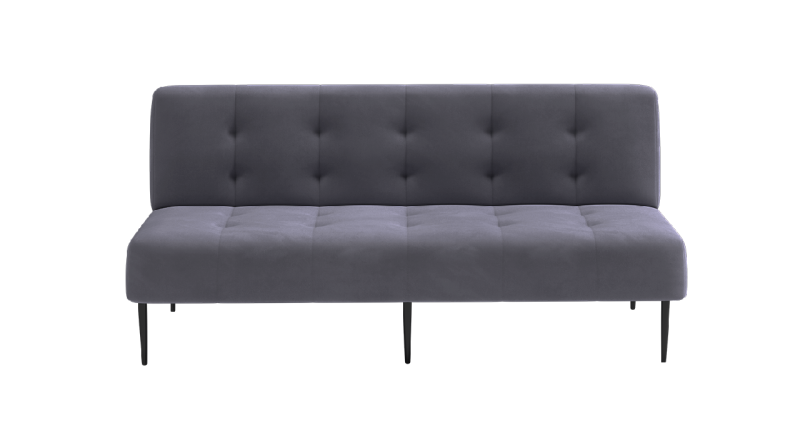 Монако диван-кровать прямой трехместный, без подлокотников, бархат серый 27