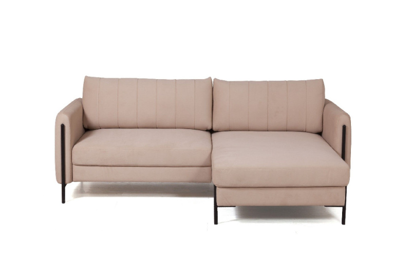 Барселона диван-кровать с шезлонгом, велюр бежевый