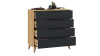 Комод «Джоли» с опорами Бук матовый, Дуб Крафт золотой, Графит матовый