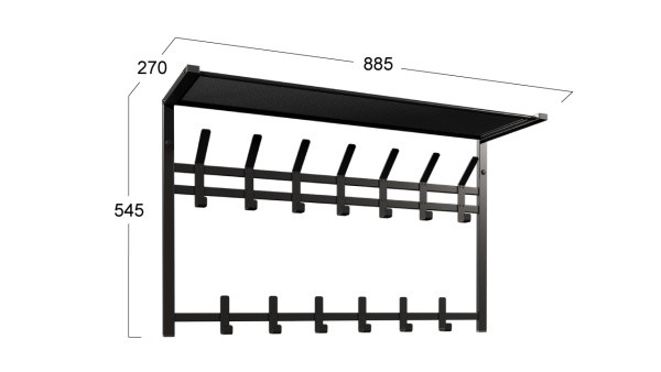Вешалка с полкой 2-х ярусная Торонто 32 Черный