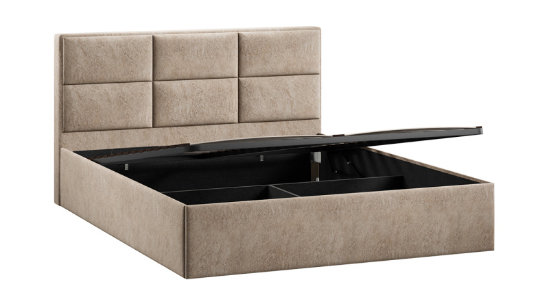 Кровать с ПМ «Стелла» Тип 1 (с подъемным механизмом) Микровелюр Wellmart Dark Beige