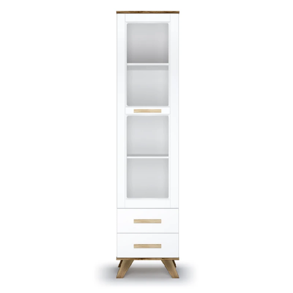 Шкаф-витрина 450 Вега Скандинавия «белый глянец»