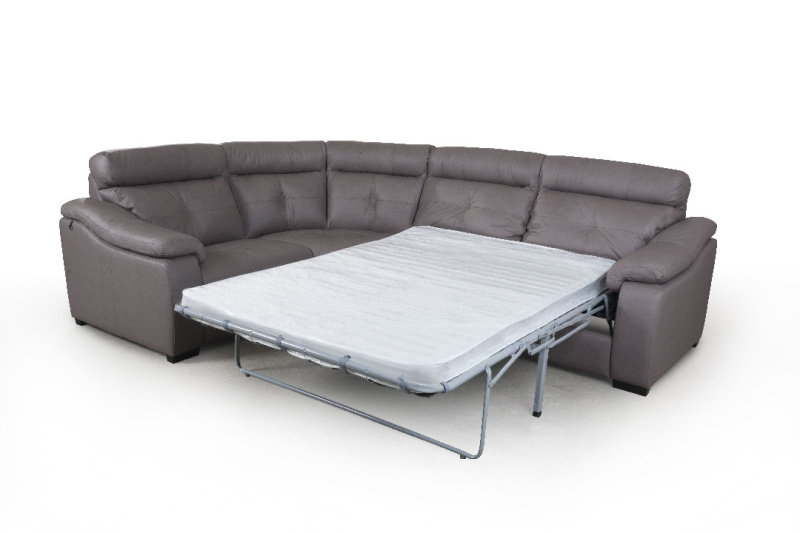 Бостон диван-кровать угловой замша серый