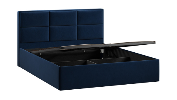 Кровать с ПМ «Стелла» Тип 1 (с подъемным механизмом) Микровелюр Wellmart Blue
