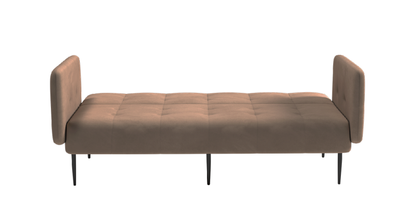 Монако диван-кровать прямой с подлокотниками, трехместный, велюр бежевый Velutto 23