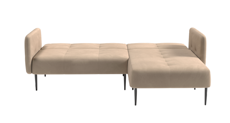 Монако диван-кровать с шезлонгом, с подлокотниками, бархат бежевый 5