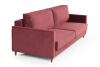 Кельн диван-кровать трехместный прямой, велюр красный