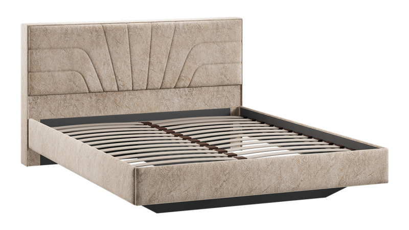 Кровать без ПМ «Пандора» Тип 1 (без подъемного механизма) Микровелюр Wellmart Dark Beige
