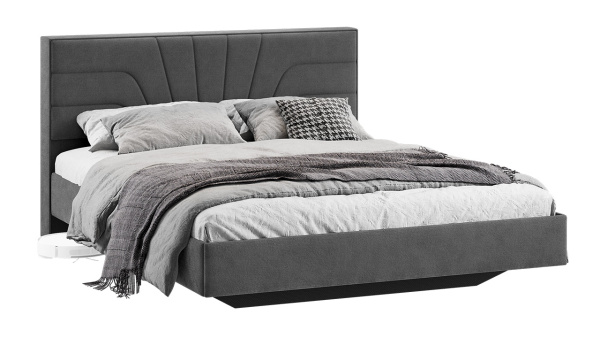 Кровать без ПМ «Пандора» Тип 1 (без подъемного механизма) Микрошенилл Relax Graphite