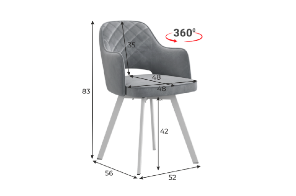 Стул Оксфорд Т2П пломбир (велюр)/черный