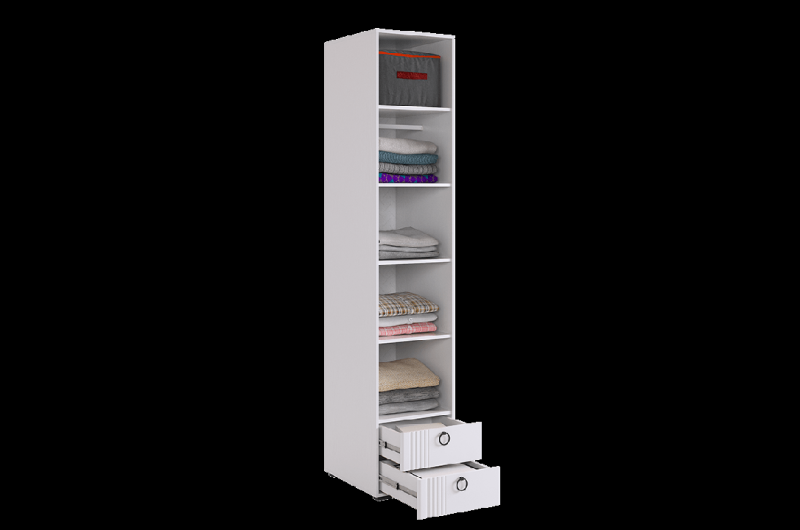 Ева Шкаф однодверный 101.01 белое дерево/белый матовый
