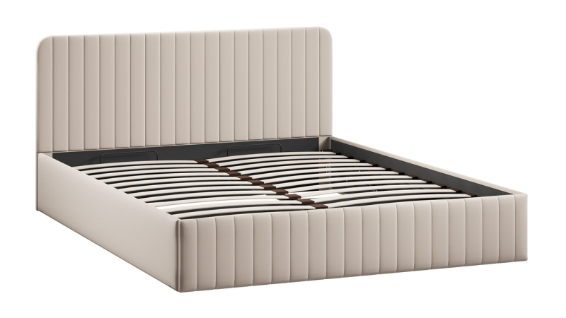 Кровать с ПМ «Шелли» Тип 1 (с подъемным механизмом) с заглушиной Велюр Confetti Cream