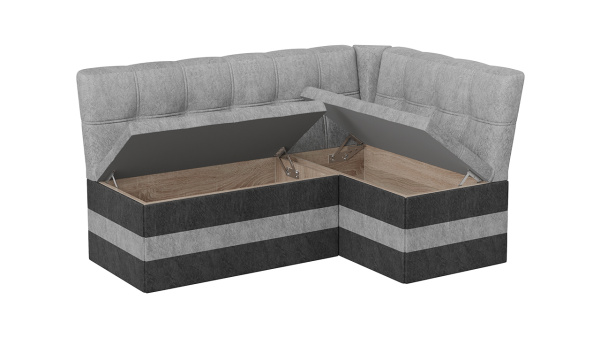 Скамья угловая «Оскар» исп. 2 Микровелюр Wellmart Silver, Graphite