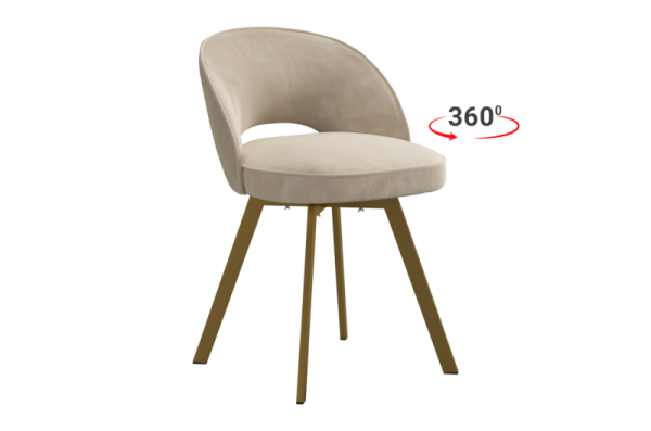 Стул Моли 2 Т2П пломбир (велюр)/золото