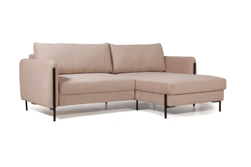 Барселона диван-кровать с шезлонгом, велюр бежевый