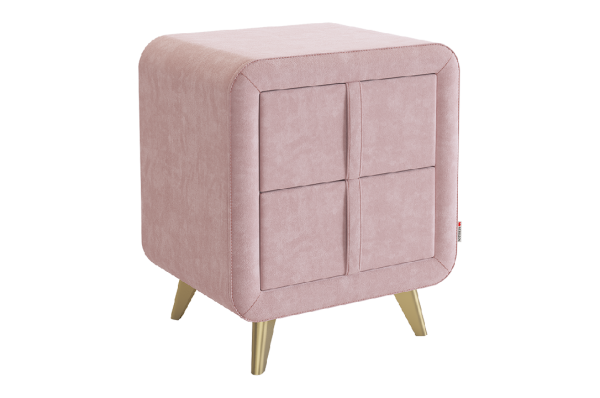 Тумба прикроватная Софи 2 нежно-розовый (велюр)