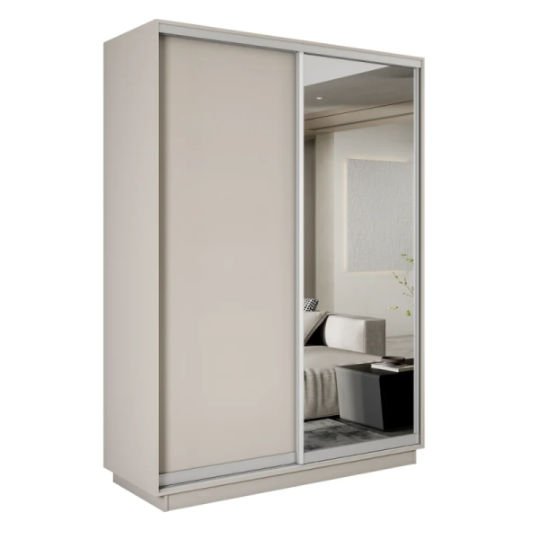 Шкаф-купе Экспресс 2-х дверный (ЛДСП, Зеркало) Кашемир