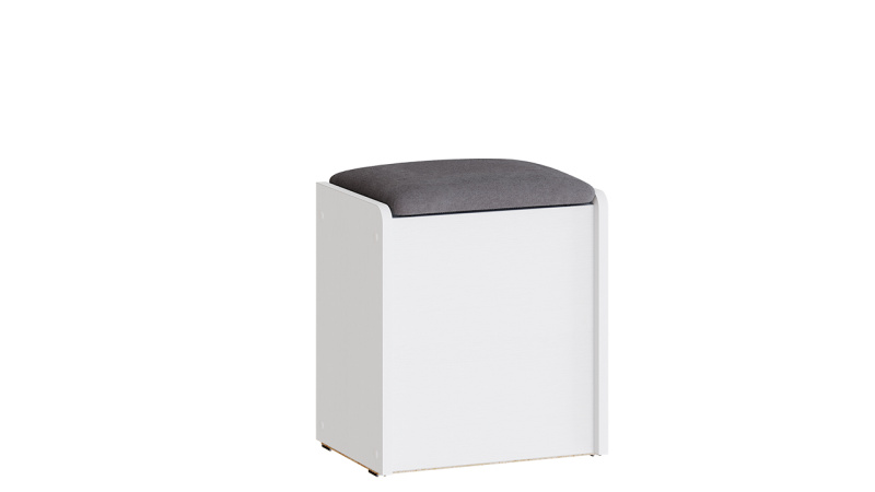 Пуф Бостон Белый Ясень, Велюр Серый