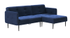 Монако диван-кровать с шезлонгом, с подлокотниками, бархат синий 29