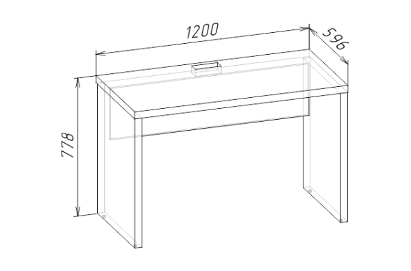 Стол прямой с ящиками 1200 VECTRA
