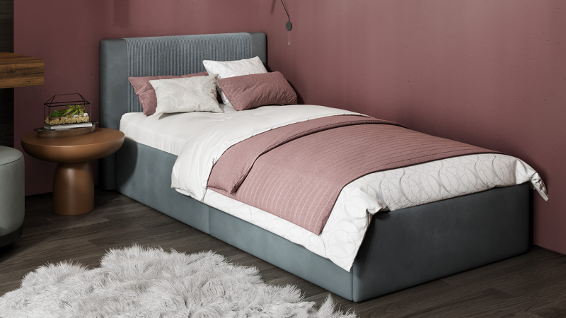 Кровать «Тейлор» Микровелюр Linea Grande 83/Connect 83 (серый)