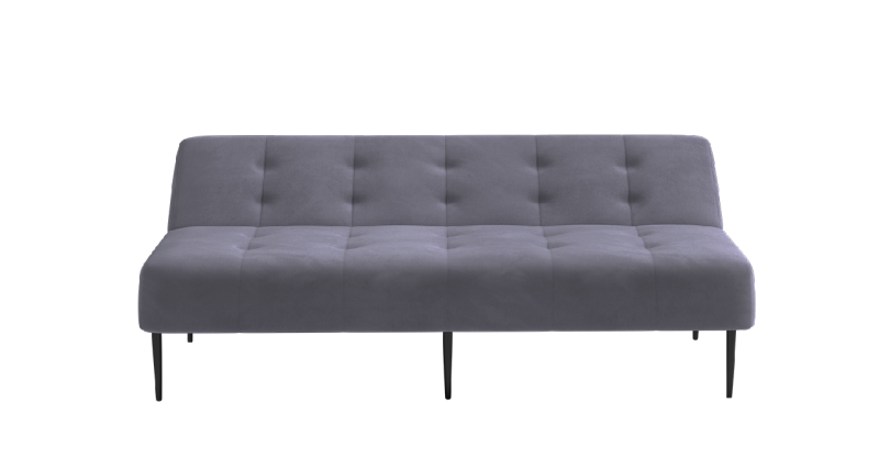 Монако диван-кровать прямой трехместный, без подлокотников, бархат серый 27