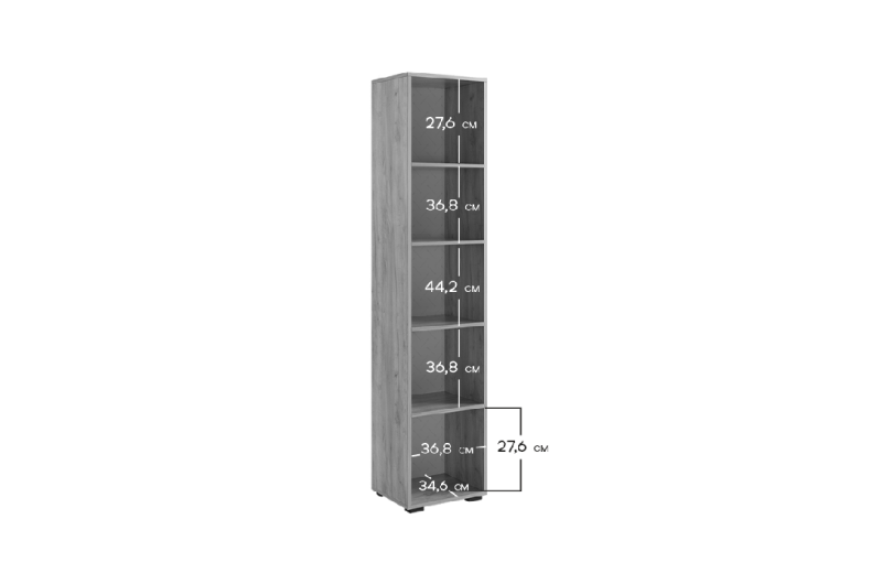 Прихожая "Бери К8" (1200х350х2226) дуб крафт золотой/графит