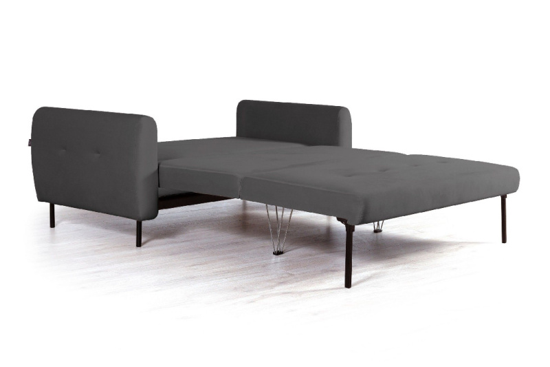 Сиена диван-кровать прямой с подлокотниками, бархат серый 27