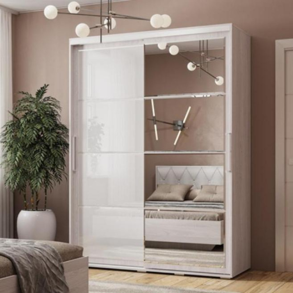 Шкаф-купе Крафт-6 ясень белый 160