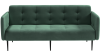 Монако диван-кровать прямой с подлокотниками, трехместный, бархат зеленый 19