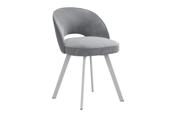 Стул Моли 2 Т2 серый (велюр)/белый