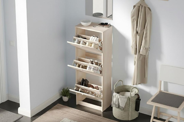 Обувница закрытая 49х28х135 см с тремя отделениями Теви