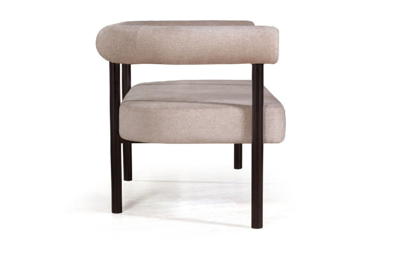 Диван Бигги, шенилл Puffy beige / опоры черные