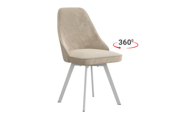 Стул Милан 2 Т2П пломбир (велюр)/белый