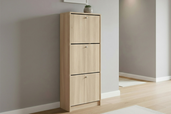 Обувница закрытая 49х28х135 см с тремя отделениями Теви