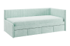 Кровать с ящиками Твикс (Тахта) 90х200 см мята (велюр)