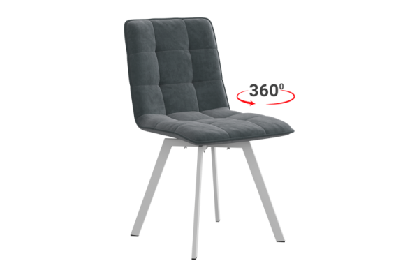 Стул Марсель Т2П графит (велюр)/белый