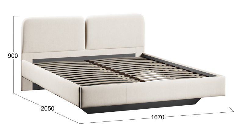 Кровать «Флори» Тип 1 (1600) Велюр Ultra Ivory