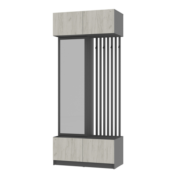 Прихожая Багира ПР-03 графит/дуб крафт белый