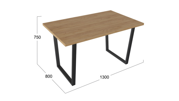 Стол обеденный «Даллас» Тип 1 Черный, Дуб Крафт золотой