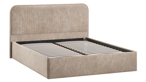 Кровать с ПМ «Тиффани» Тип 1 (с подъемным механизмом) Микровелюр Wellmart Dark Beige