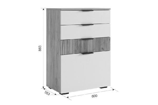 Прихожая "Мебельсон К3" (1200х353х1750) дуб крафт золотой/графит/черный
