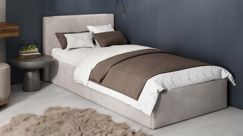 Кровать «Тейлор» Микровелюр Linea Grande 25/Connect 25 (мокко)