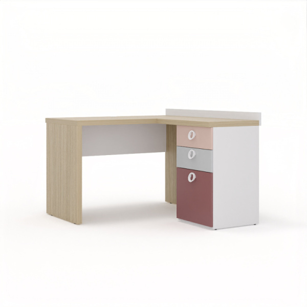 Стол прямой с угловым модулем 1200 SMARTY PINK