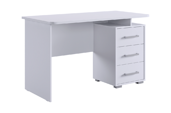 Стол компьютерный Лайт К3 белый/белый